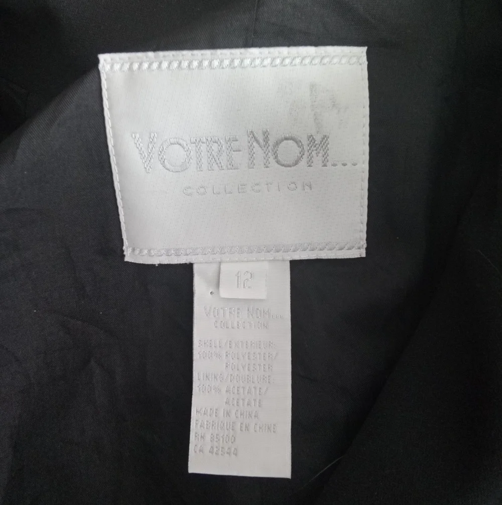 Votre Nom Black Pea Jacket 12/14 - Picture 4 of 11